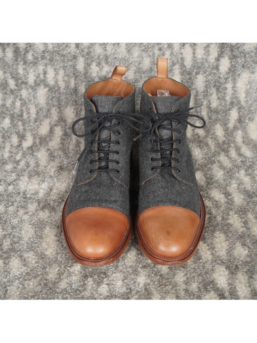 Taft The Jack Boot Mens EU42 Gray Brown Wool Calfskin Casual Handcrafted Spain